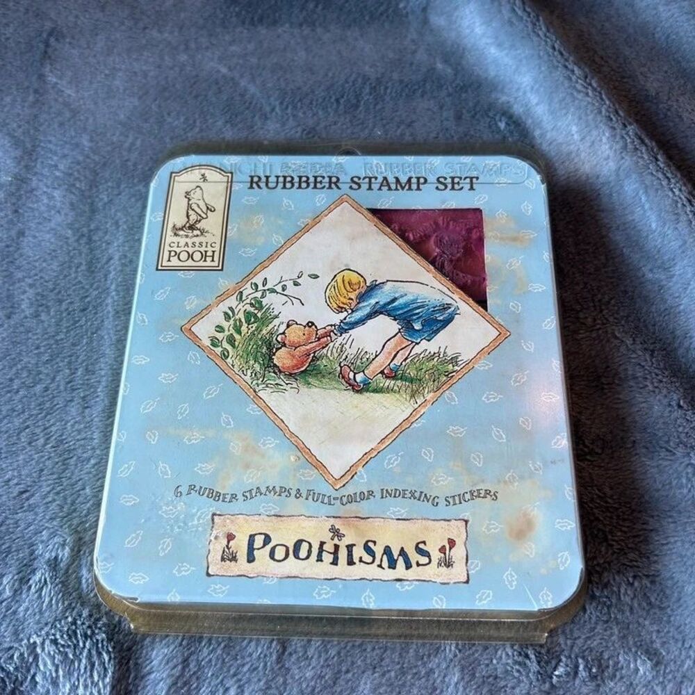 Vintage Classic Winnie The Pooh Rubber Stamp Set All NightPoohisms #104